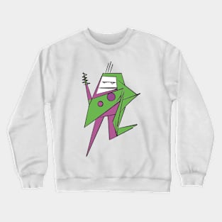 Zap the robot purple and green Crewneck Sweatshirt